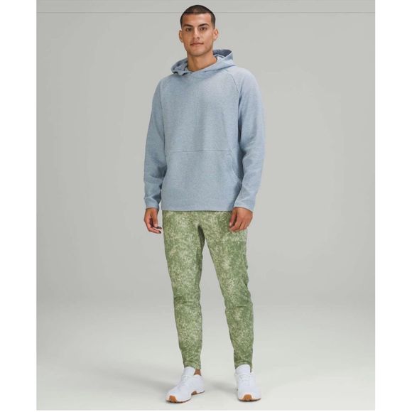 Lululemon Textured Tech Pant Size L in Denim Wash Print Green Twill Multi - Picture 3 of 11